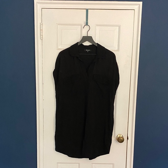Madewell Black Button Down Shirtdress - Picture 1 of 4
